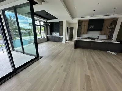 Hardwood floor repair in a Tampa Bay hallway