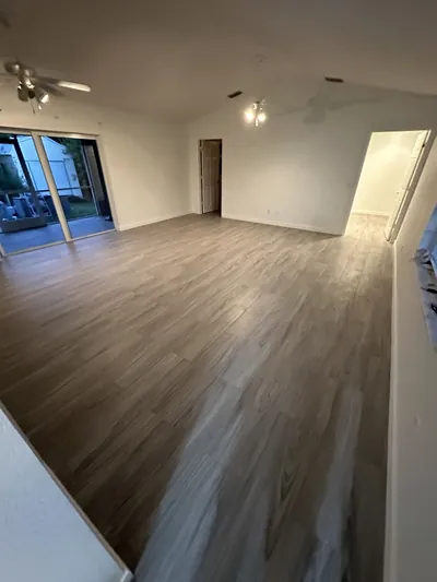 Laminate-style flooring in a Florida living room