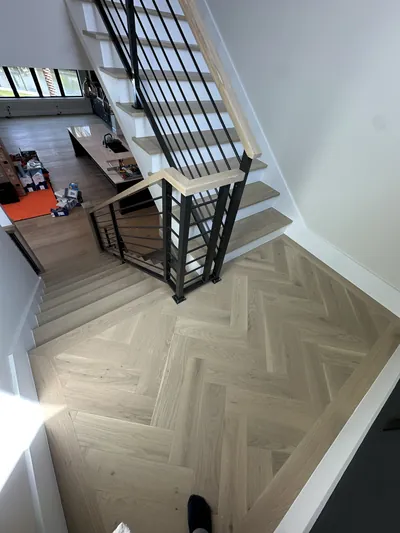 Vinyl plank installation in modern residential interior